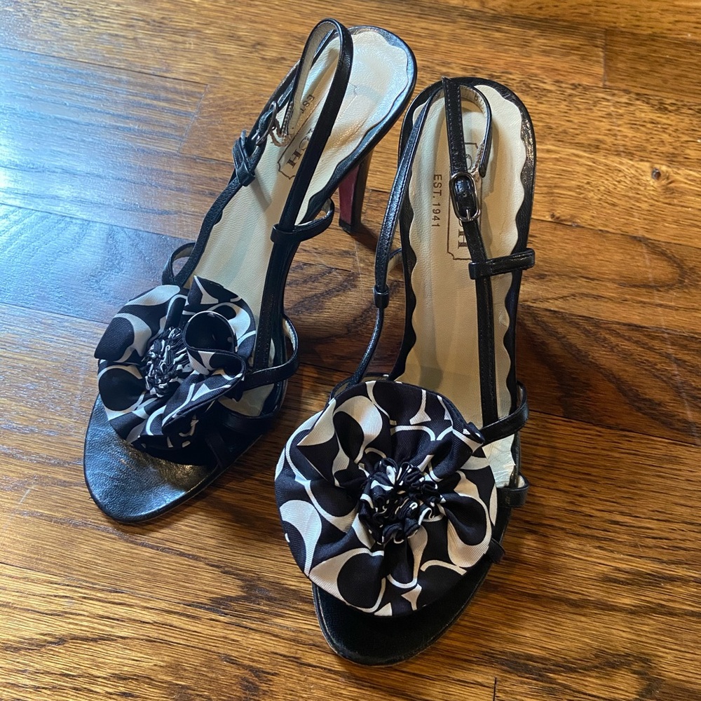 Coach Farrah Strappy Slingback Heels